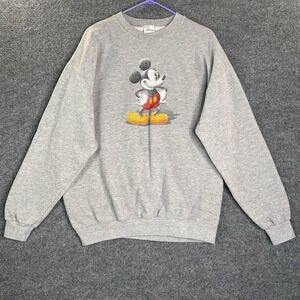 Vintage Y2k Mickey Mouse Crewneck Sweatshirt‎ Adult Size Xl Gray